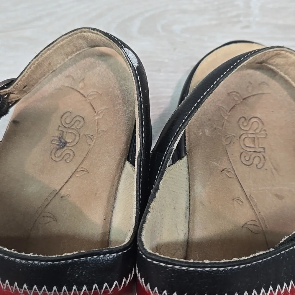 SAS Women Hook&loop Leatger Strappy Sandals Shoes Sz 8.5M